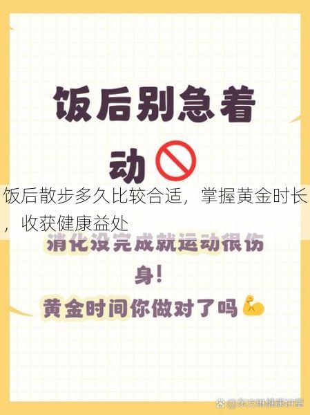 饭后散步多久比较合适，掌握黄金时长，收获健康益处
